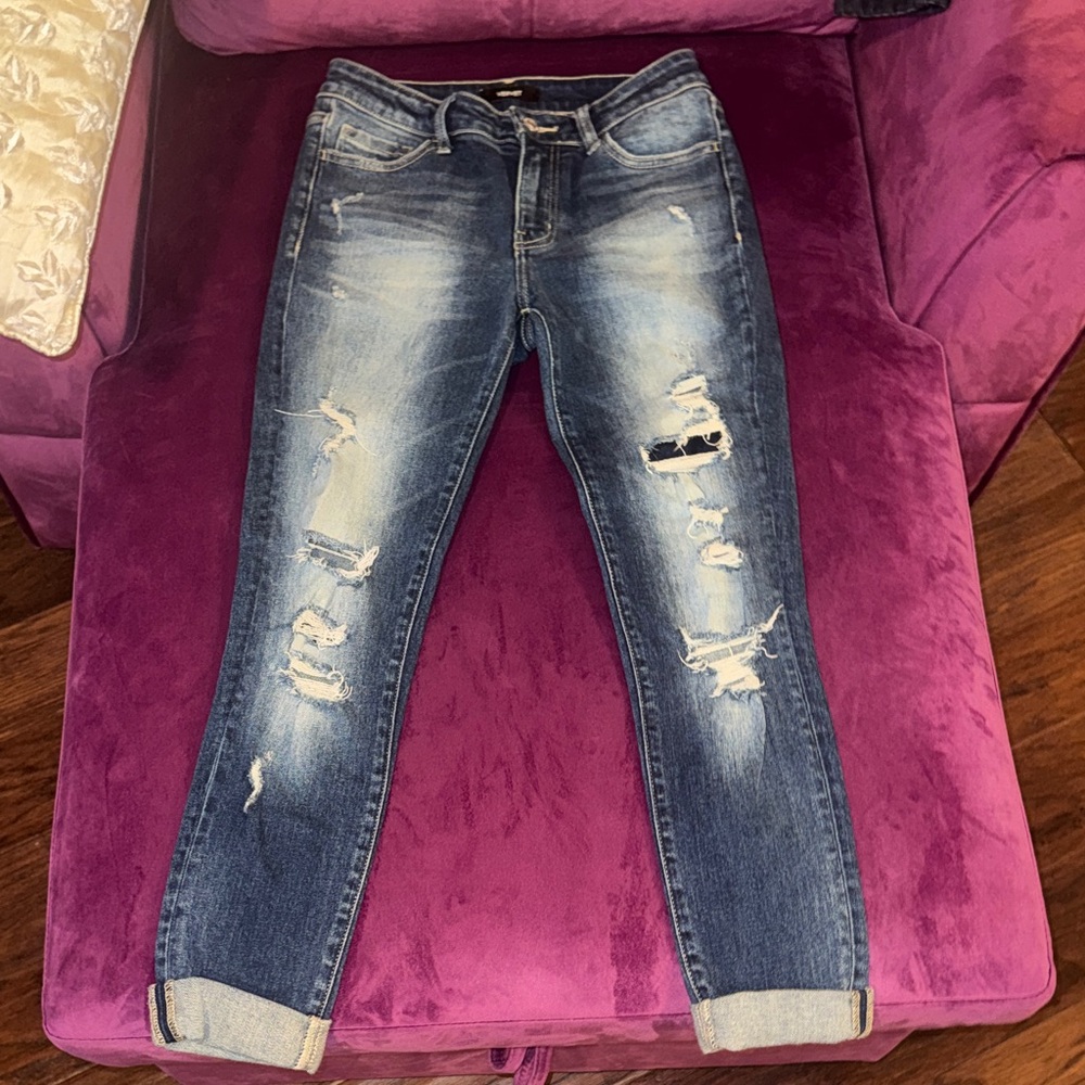 Vervet Women’s Distressed Denim Blue Jeans size 27 - Picture 6 of 15